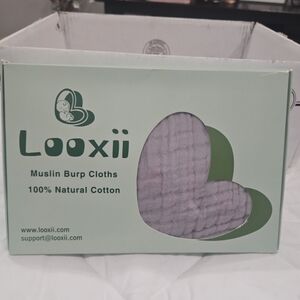 Muslin Burp Cloths - Soft Light Gray Cotton